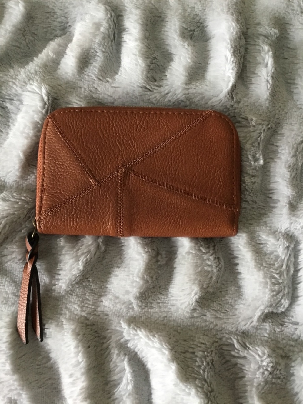 Universal Thread Faux Leather Brown Patchwork Zipper Wallet